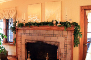 fireplace mantle